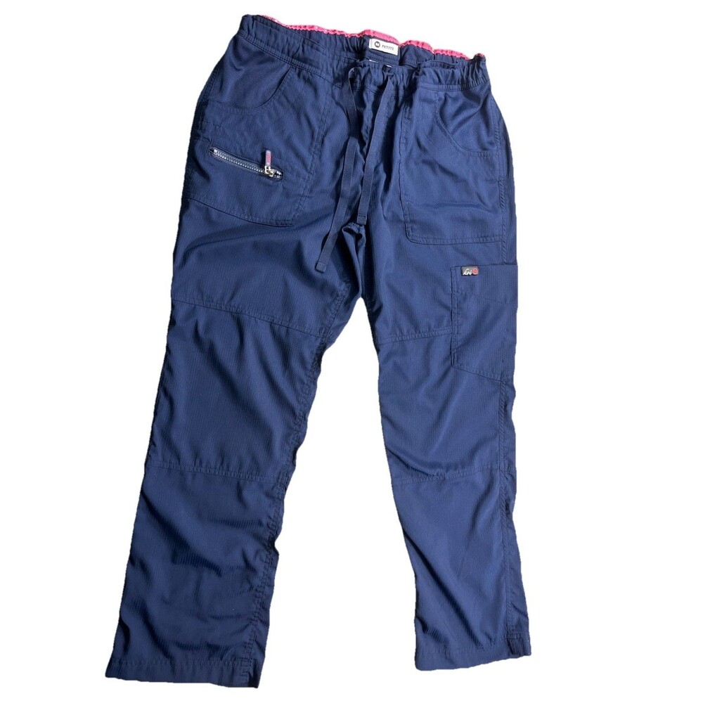 Koi Light Scrub Pants Womens M Petite Navy Slim Fit Jogger Medical Workwear